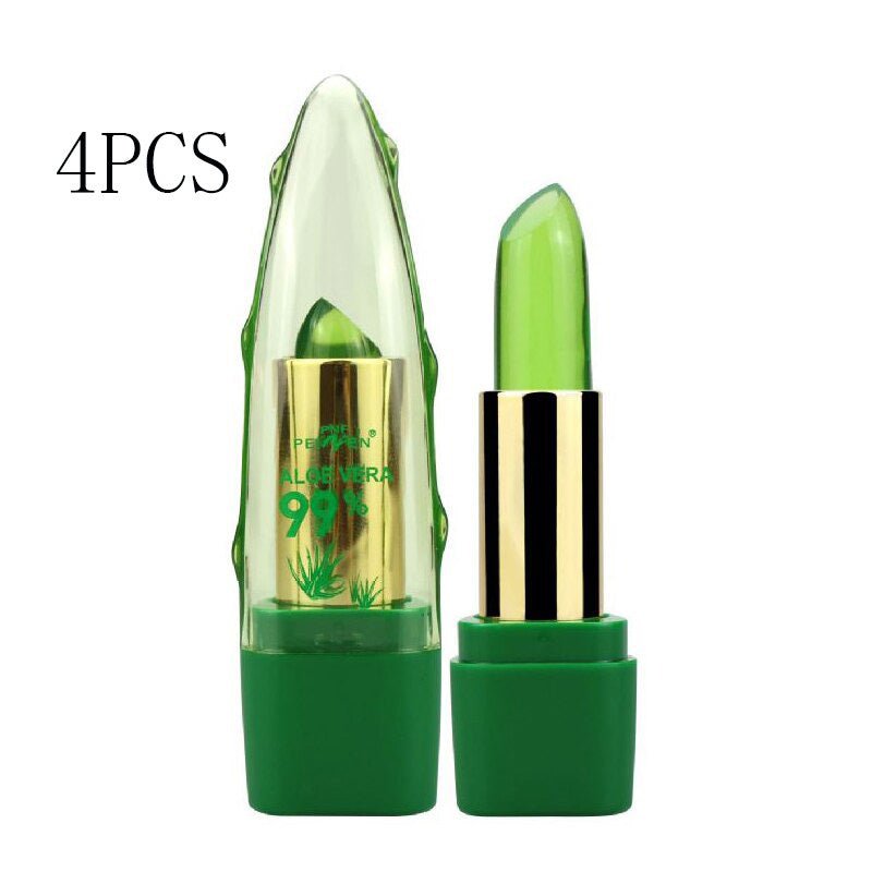 Aloe Vera Gel Color Changing Lipstick Gloss Moisturizer Anti - drying Desalination Fine - grain Lip Blam Care - Prettii