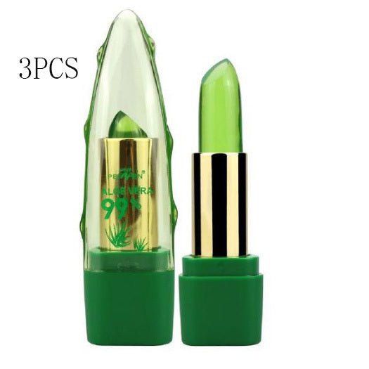 Aloe Vera Gel Color Changing Lipstick Gloss Moisturizer Anti - drying Desalination Fine - grain Lip Blam Care - Prettii