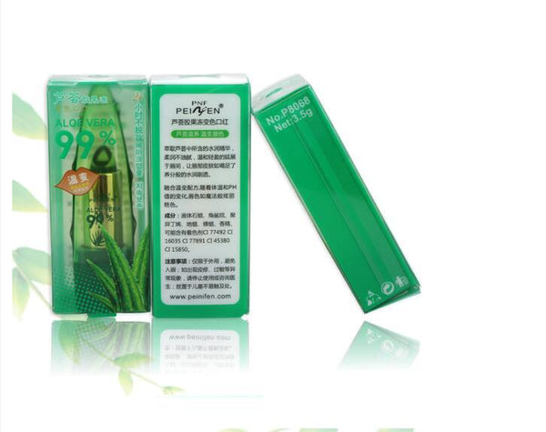 Aloe Vera Gel Color Changing Lipstick Gloss Moisturizer Anti - drying Desalination Fine - grain Lip Blam Care - Prettii