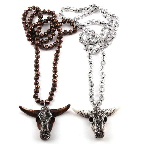 PAVED BULL HEAD NECKLACE